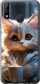 Чохол на Huawei P Smart 2020 Білий кіт "5646u-2060-2448"