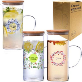 Глечик круглий бамбук.кришка 9030-2 S&T