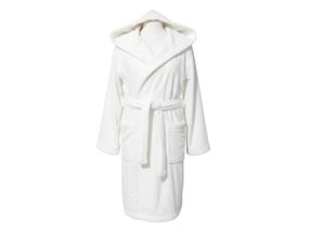 Халат детский с капюшоном натуральный махровый белый рост 134