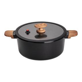 Алюмінієва каструля з керамічним покриттям антипригарним 6.9 л Ø 28 см чорний MGC HP-4-454B