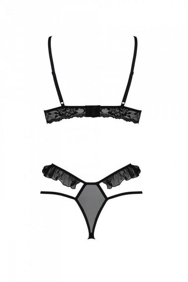 Еротичний комплект Passion DOLLY SET, S/M, black, з відкритими чашками | Зображення 3