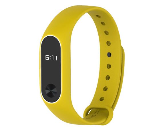 Силіконовий ремінець Primo для фітнес-браслета Xiaomi Mi Band 2 - Yellow-White | Зображення 1