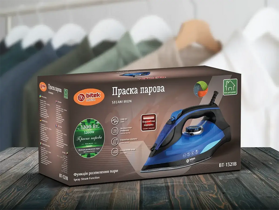 Праска парова з керамічною підошвою 3200Вт BITEK BT-1321B | Зображення 3