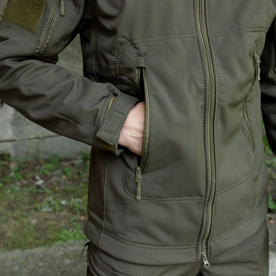 Куртка Soft Shell Олива Софтшелл Демісезон | Зображення 6