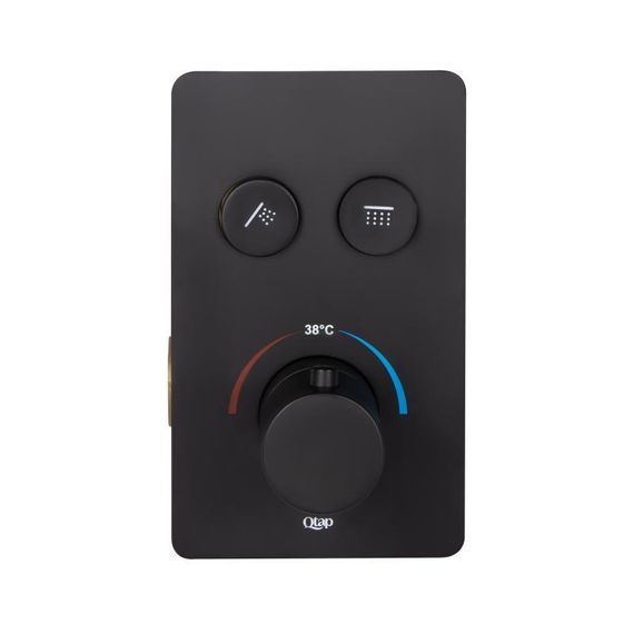 Смеситель для душа Qtap Votice термостатический скрытого монтажа на два потребителя QTVOT6442T105NKB Black Matt | Зображення 2