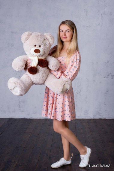 Мишка с латками плюшевый Yarokuz Уолтер 80 см Марципан | Зображення 4