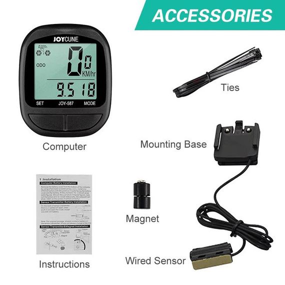 Спидометр велосипедный, Цифровой манометр для велосипеда, Велокомпьютер с термометром GL-33 | Зображення 6