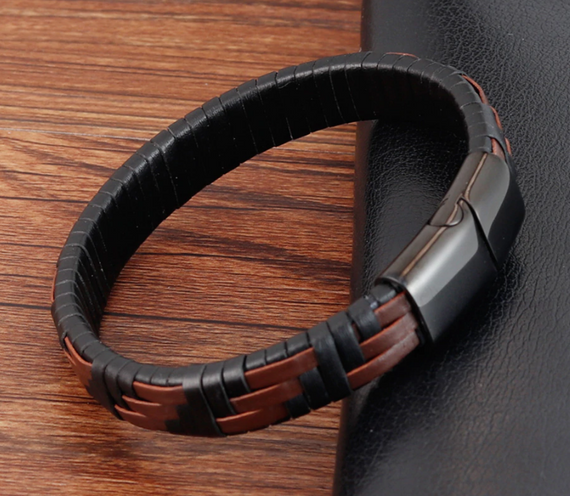 Чоловічий шкіряний браслет Primo Cowboy Lux 21 - Black | Зображення 5