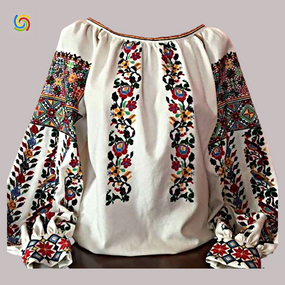 Рубашка Украинская вышиванка  32549 цвет белый размер L/XL