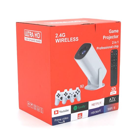 Смарт проєктор P30 Max+Game, Android 13, 720p, 200 ANSI, Wi-Fi 2.4+5G, White, Box | Зображення 4