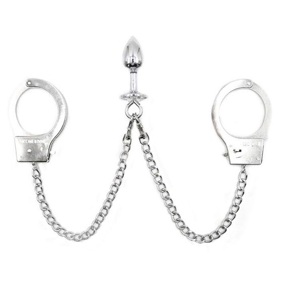 Наручники з ланцюгами та анальною пробкою | Зображення 1