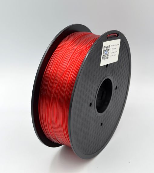 Опт и розн. Филамент для 3D-принтера MT PETG, 1.75 мм, Прозрачный красный, 1 кг (3DMT-PETG1.75-01-TR)