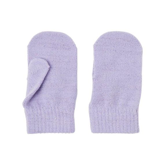 Дитячі демісезонні в'язані рукавиці для дівчаток Name It One size 2-6р Лавандові (25091738)