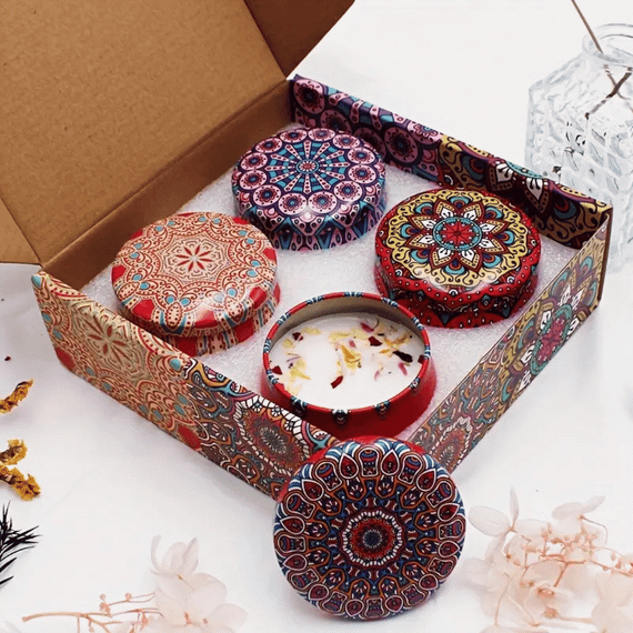 Набір №2 з 4 соєвих аромасвічок у подарунковій коробці, вага набору 240г Без бренду 58589-9 | Зображення 1