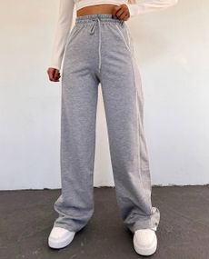 Женские широкие штаны палаццо с лампасами BF1276 цвет серый, размер 42/44