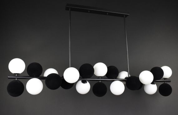 Люстра стельова на 11 лампочок 27721 Чорний 35-65х23х120 см.