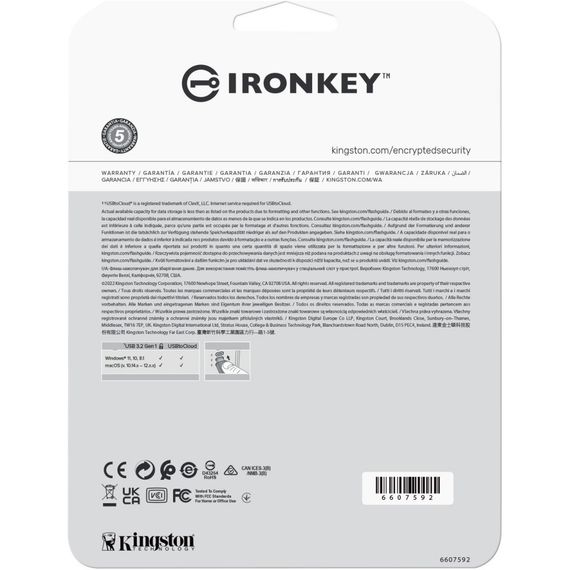 USB флеш накопичувач Kingston 32GB IronKey Locker Plus 50 AES Encrypted USB 3.2 (IKLP50/32GB) | Зображення 5