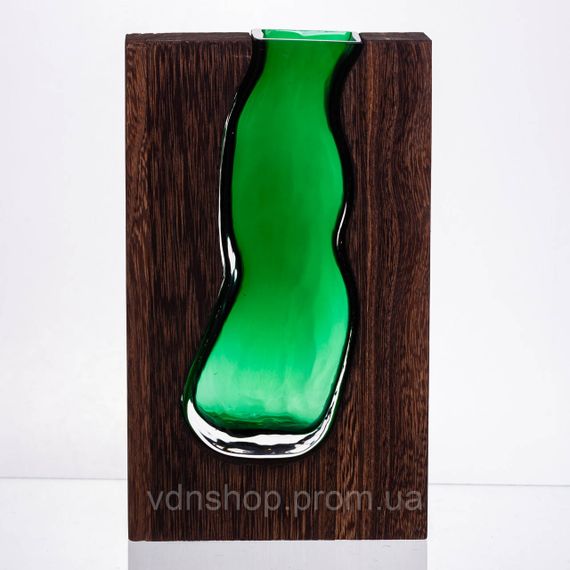 Ваза стеклянная прозрачная прямоугольная, декоративная ваза для дома стильная для цветов HP-32-1 | Зображення 2