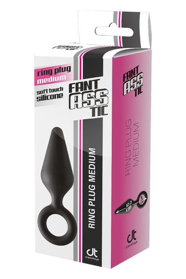 Анальна пробка чорна Dreamtoys FANTASSTIC з кільцем, Medium sexstyle | Зображення 8