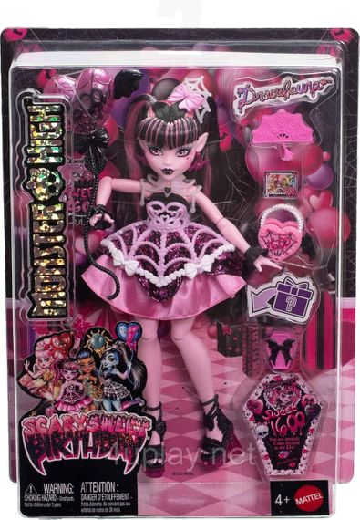 Лялька Монстр Хай Дракулаура жахливо солодкий день народження Оригінал Mattel Monster High Draculaura | Зображення 1