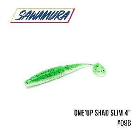 Силикон рыболовный, Съедобный силикон, Виброхвост Sawamura One'Up Shad Slim  4" 6 шт. 098