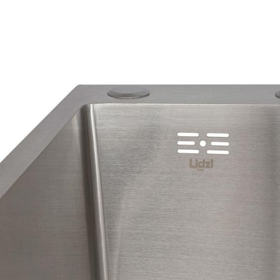 Мойка для кухни интегрированная Lidz Handmade H6350R крыло справа (LDH6350BRUR45587) Brushed Steel 3,0/1,0 мм | Зображення 3