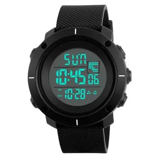 Годинник наручний чоловічий SKMEI 1213BK BLACK BIG SIZE, годинник тактичний протиударний. Колір: чорний | Зображення 2
