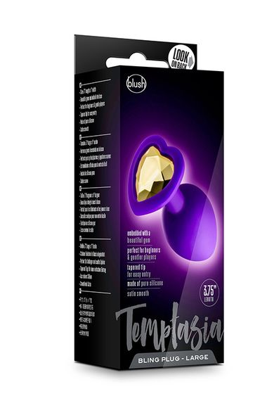 Анальна пробка TEMPTASIA BLING PLUG LARGE PURPLE, Фіолетовий | Зображення 1