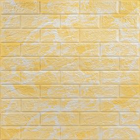 Декоративна 3D панель самоклейка 700х770х3мм Мармур жовтий (062-3) SW-00000694