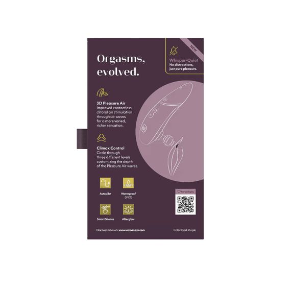 Вакуумний кліторальний стимулятор Womanizer Next Dark Purple, 3D Pleasure Air, 14 рівнів інтенсивності | Зображення 8