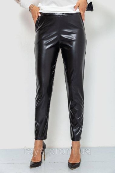 Лосины женские с экокожи, цвет черный, размер S FA_007891