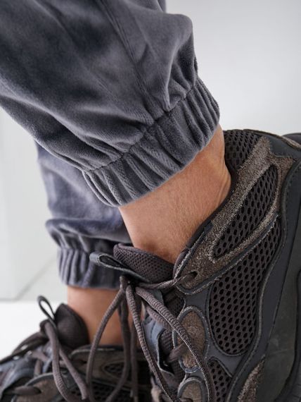 Женские модные велюровые брюки-джоггеры OB30/31 размер 56, цвет серый | Зображення 3