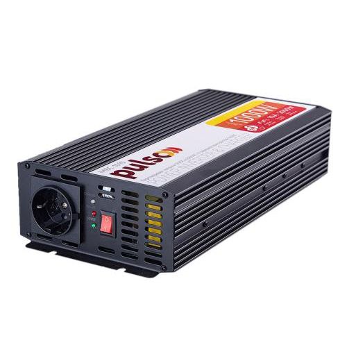 Перетворювач напруги/Зарядн. пристрій PULSO IMBC-1010/12V-220V/1000W/10A/мод.хвиля/клеми