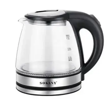 Стеклянный электрочайник 1500Вт Sokany SK-SH-1059, чайник с подсветкой на 1.2 л. | Зображення 2
