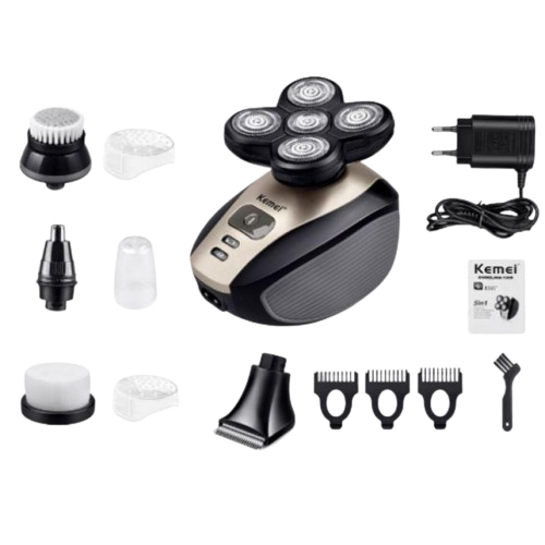 Акумуляторна електробритва 5 в 1 портативна подвійні японські леза швидка зарядка Kemei KM-1000 | Зображення 3
