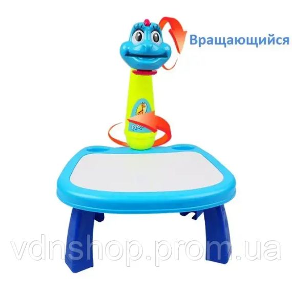 Блакитний Дитячий стіл проектор для малювання з підсвічуванням Projector Painting 24 Деталі | Зображення 4