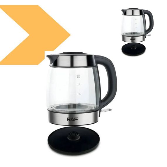 Електричний чайник скляний на 2 л з індикатором роботи 2200 Вт RAF R-7909 (46859-7909_419) | Зображення 1