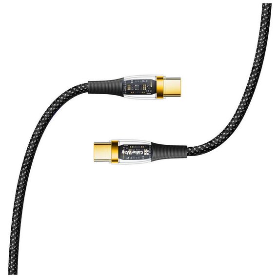 Дата кабель USB-C to USB-C 1.2m 5A 100W transparent head ColorWay (CW-CBPDCC053-BK) | Зображення 3