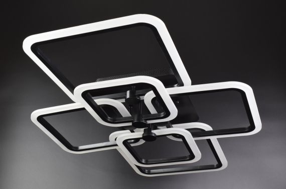 Люстра світлодіодна стельова LED світильник для квартири на стелю лед з пультом 25988 Чорний 12х59х80 см.