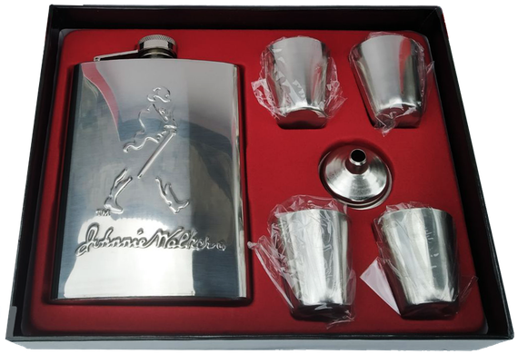 Подарочный набор 6х1с флягой, рюмками и лейкой Johnnie Walker GT-155
