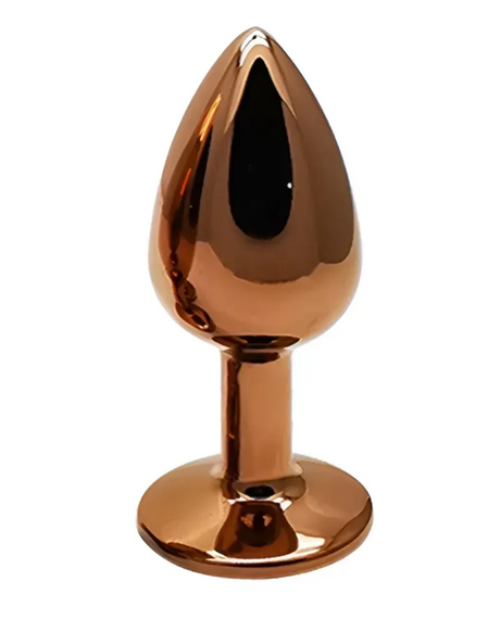 Анальная пробка с кристаллом EGZO - Dark Gold Round Plug Rainbow, size S Sex Aura | Зображення 2