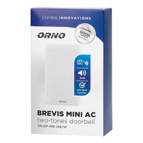 Дзвінок 220V дін/дон 80дБ 60W ІР20 відкр/у ORNO (72-02-25)
