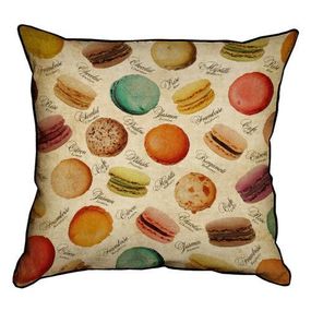 Подушка с мешковины Виды макарунов 45x45 см (45PHB_SWE031_BR)