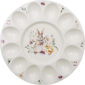 Блюдо порцелянове "Spring Story" Ø27см для 12ти яєць і паски (великоднє блюдо)