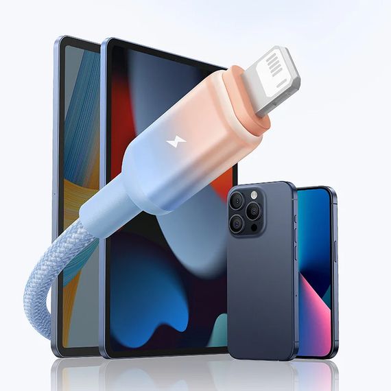 Дата кабель Baseus Discolor Series Fast Charging USB to Lightning 2.4A (1m) (P10374900) Galaxy Blue | Зображення 4