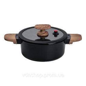 Алюминиевая кастрюля с керамическим антипригарным покрытием 2.5 л Ø 20 см черный MGC HP-4-452B