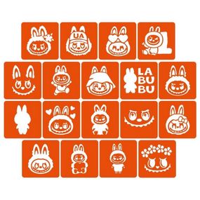 Набір трафаретів для біо-тату "Labubu" labubu_5x5_18_1