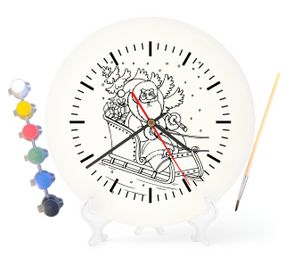 Детский набор для творчества часы раскраска Новогодние праздники 30 см (Г0076)