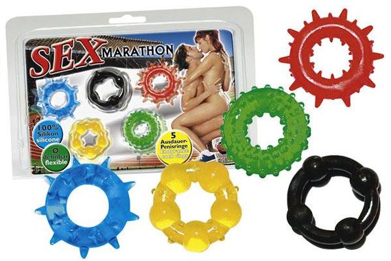 Кольца для пениса Секс Марафон (5шт.) sexstyle