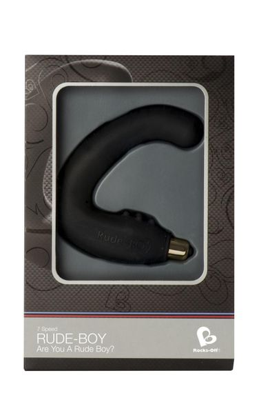 Вібромасажер простати Rocks Off Rude-Boy Black, масаж промежини, макс. діаметр 2,5 см | Зображення 1